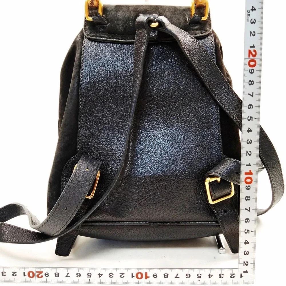 Vintage Gucci Mini Suede Bamboo Backpack Authenicated - Picture 2 of 9